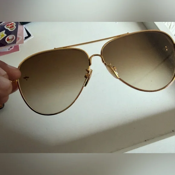 Louis Vuitton Gold Aviator Sunglasses - Picture 7 of 8